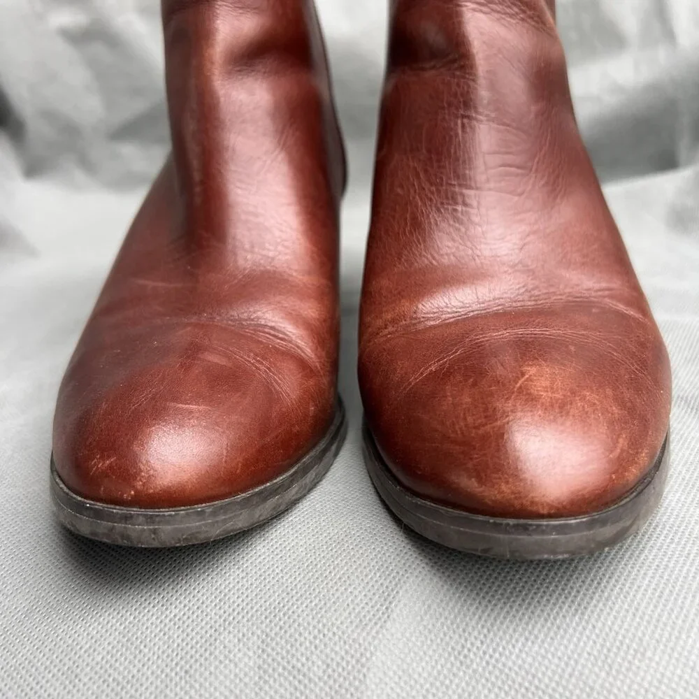 Enzo Angiolini Size 9.5 Ankle Boots Konak Shoes Leather Brown Red Jizelle - Picture 7 of 12